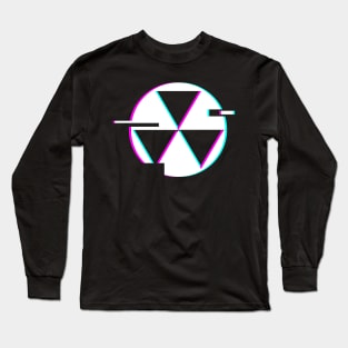 Retro Glitch Fallout Shelter Icon Long Sleeve T-Shirt